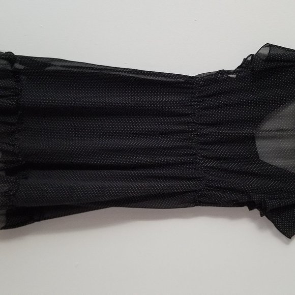 F21 - Med Navy Dot Sheer Dress - Picture 2 of 4